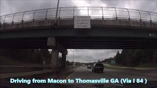 Driving from Macon to Thomasville GA (Via I. 84)