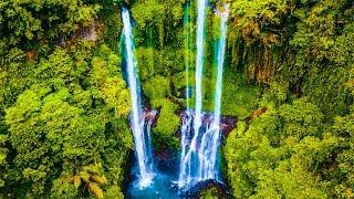 MOST BEAUTIFUL WATERFALLS IN BALI. Travel Indonesia. DJI Mavic Drone Aerial Footage 4k.