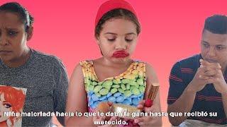 Niña malcriada hacía lo que le daba la gana hasta que recibió su merecido.