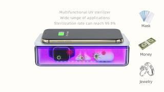 UV Light Sanitizer Box With Wireless Charger For Nail Tools, Smartphone Beauty Tools