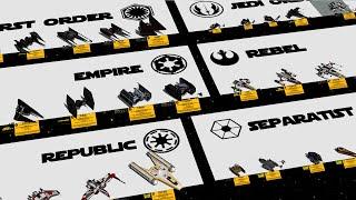 Every Starfighter in Star Wars By Factions 3D