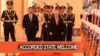 King accorded state welcome in Beijing