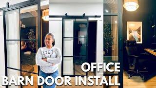 MODERN and MOODY office update! | Modern Metal Barn Door Install