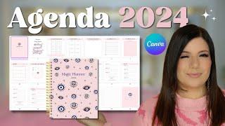 DISEÑA tu propia AGENDA EN CANVA 2024  Te regalo la plantilla