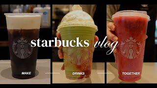 make drinks at starbucks! starbucks barista vlog