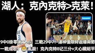 克萊9中0掛零後11+6：離開勇士後三戰29中7！ 湯神僅限時返場兩節！一戰成名？  亂殺！ 克內克特大心臟三分絕平  末節+加時砍25分率隊逆轉！ 湖人自媒體：克內克特》克萊湯普森！