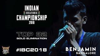 INDIAN BEATBOX CHAMPIONSHIP™ 2018 | Solo Eliminations | BENJAMIN | BEATBOX INDIA