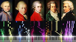 The Evolution of Mozart's Music (From 5 to 35 Years Old)