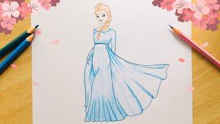 How To Draw Elsa Step by Step || Queen Elsa Drawing || Drawing Frozen 2