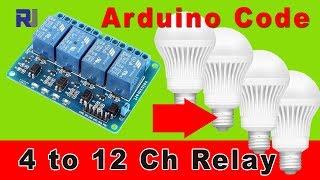 How to use 4 channel Relay to control AC load with Arduino code