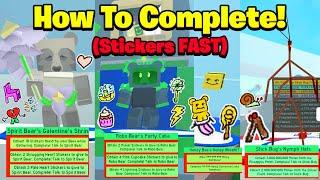 How To Complete Spirit Bear, Robo Bear, Stick Bug, Honey Bees Sticker BEESMAS QUESTS (Bee Swarm Sim)