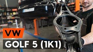 How to change rear suspension arm / rear control arm on VW GOLF 5 (1K1) [TUTORIAL AUTODOC]