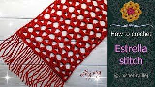  Openwork Scarf • Estrella Stitch • Free crochet tutorial • ellej.org