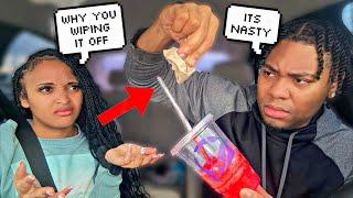 Wiping My Gfs Straw Before Drinking From It Prank!