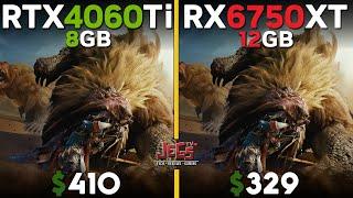 RTX 4060 Ti 8G vs RX 6750 XT | Ryzen 7 7800x3D | Tested in 15 games