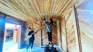 With skillful hands, MAI and HANH built a beautiful wooden ceiling together.