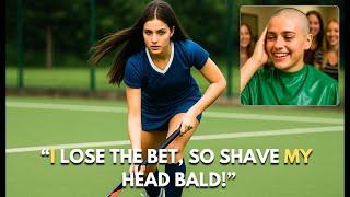 Hockey Girl Getting Forced Headshave After Losing Bet - Headshave Stories