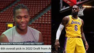 Bennedict Mathurin Reacts to Saying he's Better than Lebron James! NBA Today ESPN LA Lakers