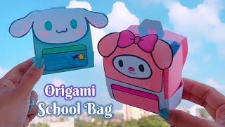 How to make Paper School Bag | Backpack Origami | Easy Origami Paper School Bag #diy