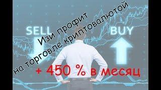 Лучшая стратегия торговли на бирже криптовалют для новичка. + 450 % в месяц.