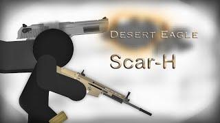 Desert Eagle, Scar-H | animation  #sticknodes