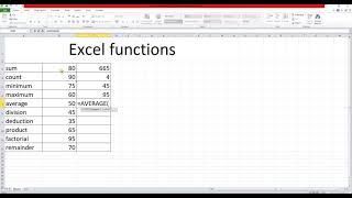 CADD Nest Basic Excel Functions