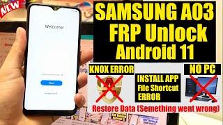 Samsung A03 FRP Bypass android 11 Without Pc | Galaxy SM-A035F Unlock/Bypass Google Account