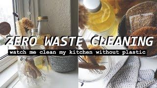 SUSTAINABLE CLEANING ROUTINE // watch me clean my kitchen zero waste style