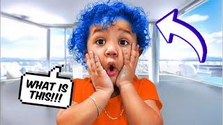 I DYED MY SON’S HAIR BLUE PRANK!! *bad idea*