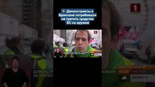 Демонстранты в Брюсселе потребовали не тратить средства ЕС на оружие. #брюссель #митинг #бельгия #ес