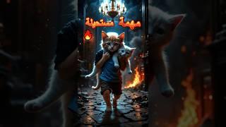قط شجاع يواجه النيران وينقذ الجميع