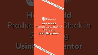 How to Add Product Curvy Block in Gutenberg