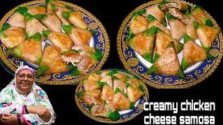 ️Easy Iftar recipe | Creamy Chicken cheese Samosa  Ramadan Special Make and freeze Recipe 