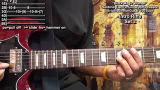 BLACK MAGIC WOMAN Santana Guitar Riffs Lesson - 2021 Update @EricBlackmonGuitar