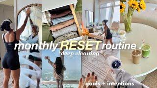 MONTHLY RESET — deep cleaning my apartment, grocery restock, everything shower, goals + intentions