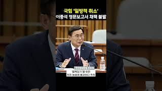 국힘 반대로 ‘이종석 청문보고서’ 채택 불발