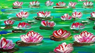 Water Lily Pond Acrylic Painting: A Beginner-Friendly Tutorial