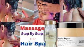 Massage Step By Step For Hairspa || Cervical Massage|| Neck Shoulder' Forhead Massage || Salonfact