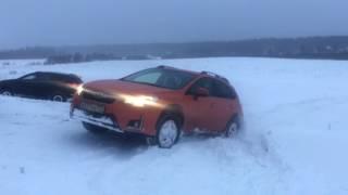 Subaru XV AWD performance in snow field