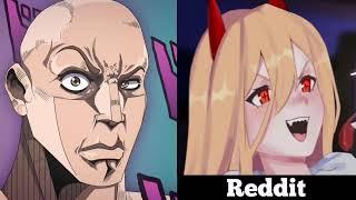 Anime vs Raddit (the rock reaction meme)