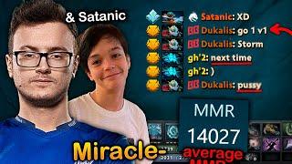 Miracle- and Satanic ALL CHAT in this 14K avg MMR, ask 1V1 MIRACLE??