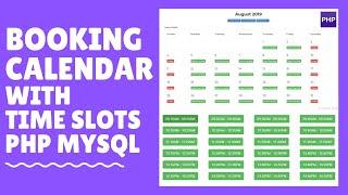 How to create a booking calendar with time slots php mysql part 3