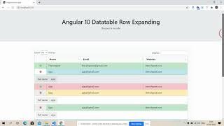 Angular 10 Datatable Row Expanding Teaser