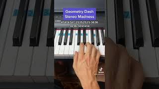 Geometry Dash - Stereo Madness easy piano tutorial!