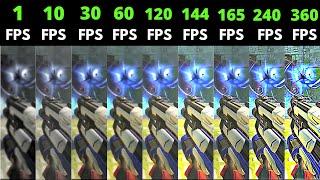 Overwatch 2  1fps vs 10fps vs 30fps vs 60fps vs 120fps vs 144fps vs 165fps vs 240fps vs 360fps