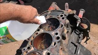 Cleaning Rusted Cylinder Head Engine Block with Vinegar