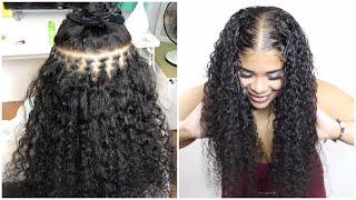 How to install itips micro links extensions on thin fine curly natural hair | Curlsqueen hair