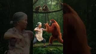 Grandma vs Orangutan  #epicfighting #kungfugrandma #ai