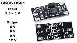 Миниатюрный повышающий DC-DC преобразователь ckcs bs01. Вместо батарейки КРОНА