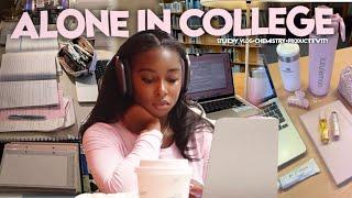 study vlog morning routine, waking up @5am, productive study tips, +college vlog| ALONE in college